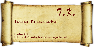 Tolna Krisztofer névjegykártya
